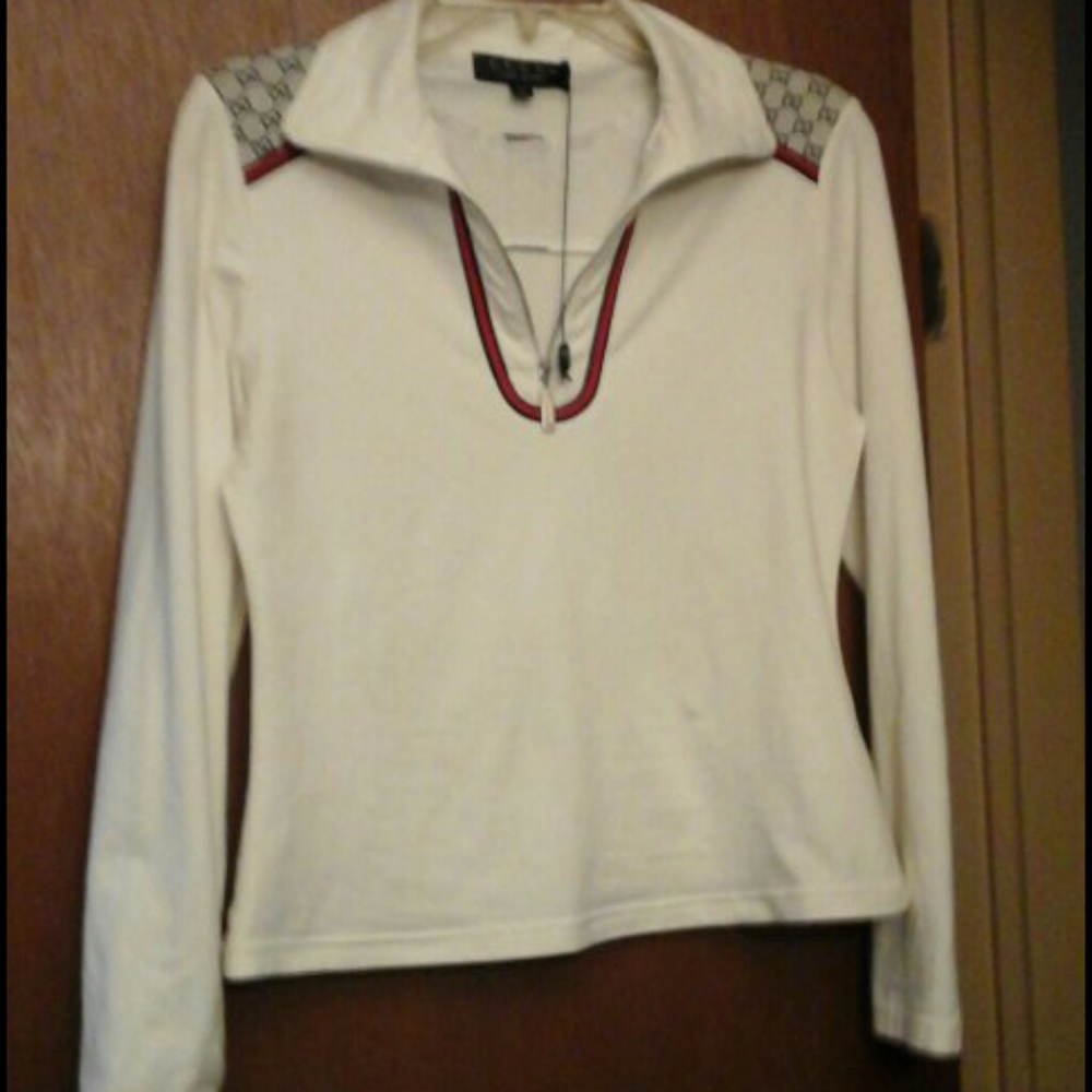 Cream pull over half zip
